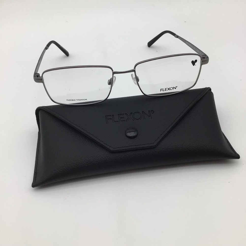 Flexon Larsen 600 N Eyeglasses Frames Gunmetal Flexible Titanium 57-18-145 NEW